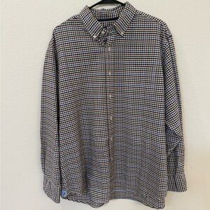 Daniel Cremieux Blue, Navy and Brown Checked Button-Down Shirt